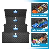 Froadp Aluminium Kiste mit Deckel, 800x220x225 mm Alubox Werkzeugkiste abschließbar, wasserdichte Alu Transportbox für Werkzeuge, Camping & Aufbewahrung (Schwarz)