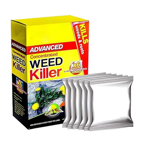 Advanced Concentrated Weedkiller 80ml x 6 Sachets Super Strength Advanced Glyphosate Weed killer Kills Weeds & Roots Pesticides Brambles Ivy Tree Stumps for Plant & Garden Protection