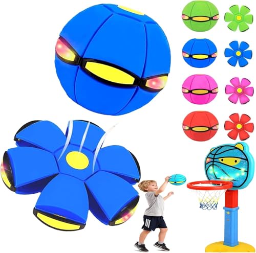 Genérico Pelota Saltarina para Niños, 2026 Nueva Gracioso Metaball Mágico, Platillo Volador Mágico, Pelota de Saltar, Interacción Entre Padres e Hijos, Juguete Luminoso, con 6 Luces (Blue)