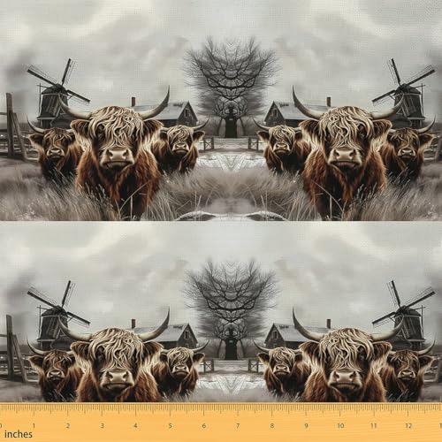 Tissu rustique animaux de la ferme pour travaux d'artisanat DIY