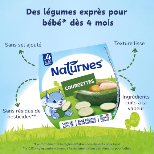 NaturNes - Purée Courgettes pour Bébé 4 Mois Bol 2 x 130g – vue 3
