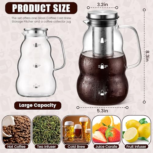 Kritkin Pacote com 2 cafeteiras frias, cafeteira gelada de boca larga de 1,814 g com tampa de aço in