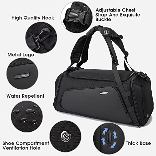 Bange Gym Bag For Men,Dry And Wet Depart Pocket Sports Duffel Backpack With Shoes Compartment,Short-Distance Trip Duffel Gym Bag For Men Women #TOP3