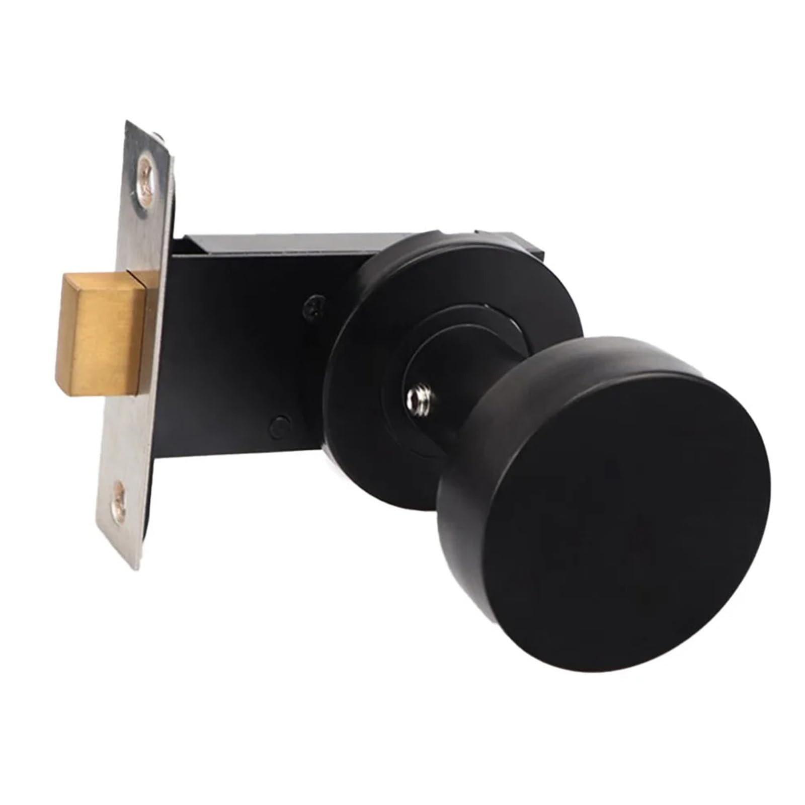 Round Keyless Lock Stainless Steel Invisible Door Handle for Bedroom and Kitchen Use Enhanced Security Features(Black-1)