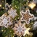 20pcs Christmas Snowflake Ornaments Mini Tree Hanging Decorations Silicone Xmas Ornaments Snowflake Star Pendant with Ropes for Christmas Tree Winter Crafts Holiday Stocking Stuffers Wreath Decor