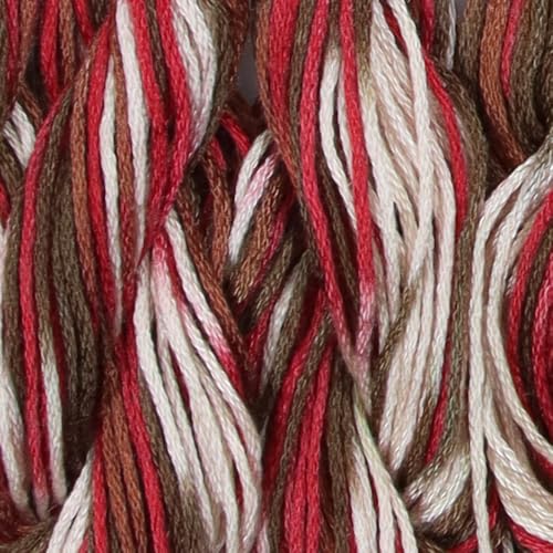 KCS Big skeins of 162 Yards Size 25 Color Variegated Cross Stitch Stranded Threads,6 skeins,4516