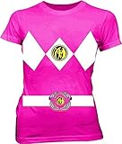 Power Rangers Pink Costume Juniors Fuchsia T-Shirt Tee (XX-Large)