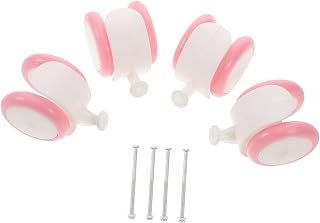 Yardwe 4 Piezas Accesorios para Ruedas De Caminante Ruedas De Plastico Rueda De Coche para Pequeños Andador para Piezas De La Rueda del Andador Caucho Rosa