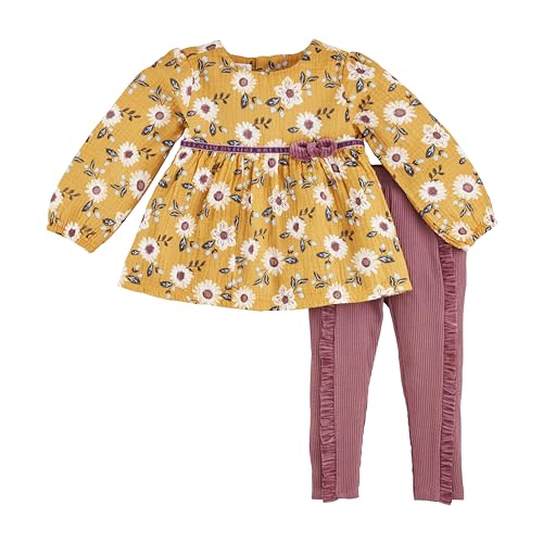 Conjunto de túnica floral y leggings de bayas para niñas que evita rozaduras en la piel