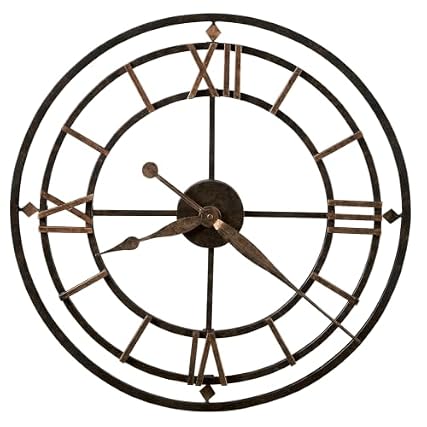 Howard Miller York Station Wall Clock 625 299 – 21 . 25 Inch Wrought Iron, Aged Iron Finish, Gold
