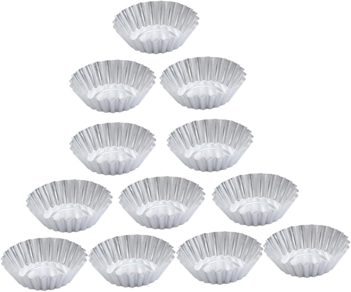 100pcs Aluminum Alloy Tart Thick Reusable Cupcake Muffin Baking Cups Non-stick Heat- for Easy Release