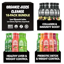 Organic Juice Cleanse Detox Reset Bundle Anicent Metabolism Booster & Weight Control, Sprout Juices with Marine Collagen, Skin Glow&Immunity Boost | Non-GMO, BPA-Free, 18 bottles