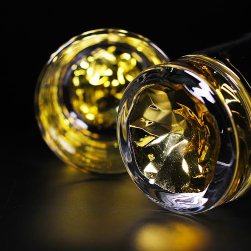 Image of Melbify Gold Opera Whiskey Glass Gift Set | 1 pcs Set | 300 ml | Ultra-Premium | Gold-Bottomed | Imported | Luxurious | Ideal for Wedding Gifts, Anniversary, VIP and Corporate Gifts