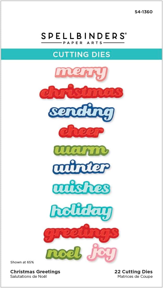Spellbinders S4-1360 Christmas Greetings Etched Dies from The Home for The Holidays Collection