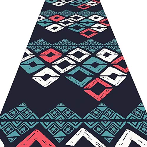 Alfombras de pasillo largo ZRUYI estilo abstracto lavable de 0.8x2m 2