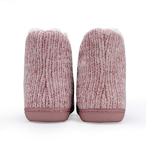 Tuobuqu Women Warm Bootie Slippers Fluffy Plush Indoor Outdoor Winter Booty Slippers Pink L #TOP5