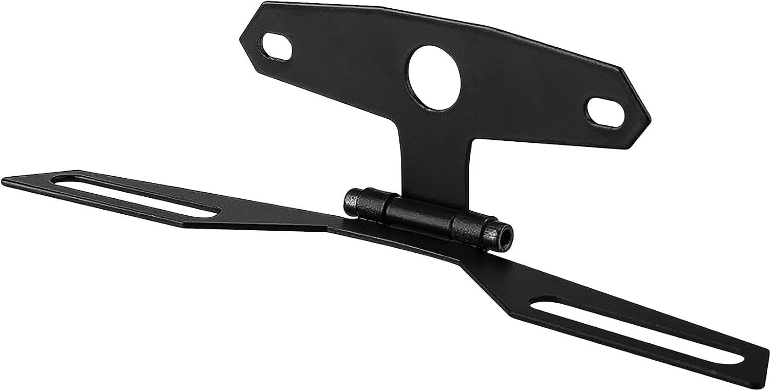 Motorcycle License Plate Bracket, Motorcycle License Plate Holder, Adjustable Motorbike Fold License Plate Tail Light Mount Holder, Rear Bracket Mount Universal for Scooter ATV Dirt Bike