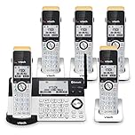 VTech IS8151-5 Super Long Range 5 Handset DECT 6.0 Cordless Phone for Home with Answering Machine, 2300 ft Range, Call Blocking, Bluetooth, Headset Jack, Power Backup, Intercom, Expandable to 12 HS