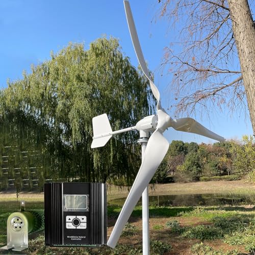 2000W Windkraftanlage Kit, 24V/48V Windturbinen Generator, mit LCD MPPT Wind Solar Hybrid Laderegleâ€¦ – Miniatur
