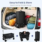 BEAU JARDIN Składany wózek typu push wózek składany użytkowy kemping artykuły spożywcze płótno tkanina solidna przenośna na kółkach lekkie buggies outdoor ogród sport wytrzymały wózek na zakupy wózki z kółkami czarny