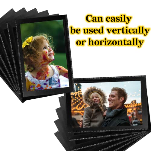 10 Pack 4"X6" Premium Super Slim Magnetic Picture Pockets Frames With Black Boader Holds 4 X 6 Inches Photo For Refrigerator #TOP5