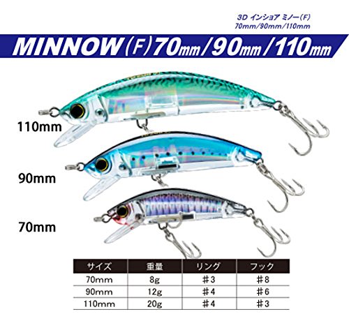 Yo-Zuri 3D Inshore Minnow (F) 110Mm 4-3/8" Sardine Floating Lure #TOP1