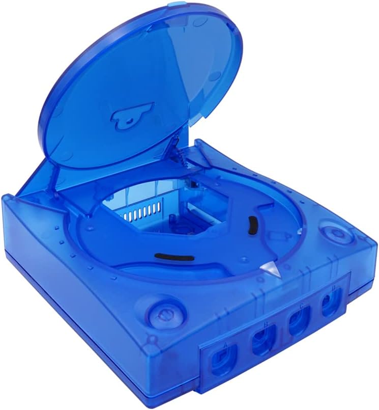 DC Retro Video Game Console Shell Case Holder Protective Box Plastic Housing Frame for SEGA Dreamcast (Clear Blue)