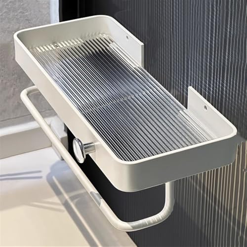 Caddy douche acrylique étagère flottante 40cm murale pour rangement - 8