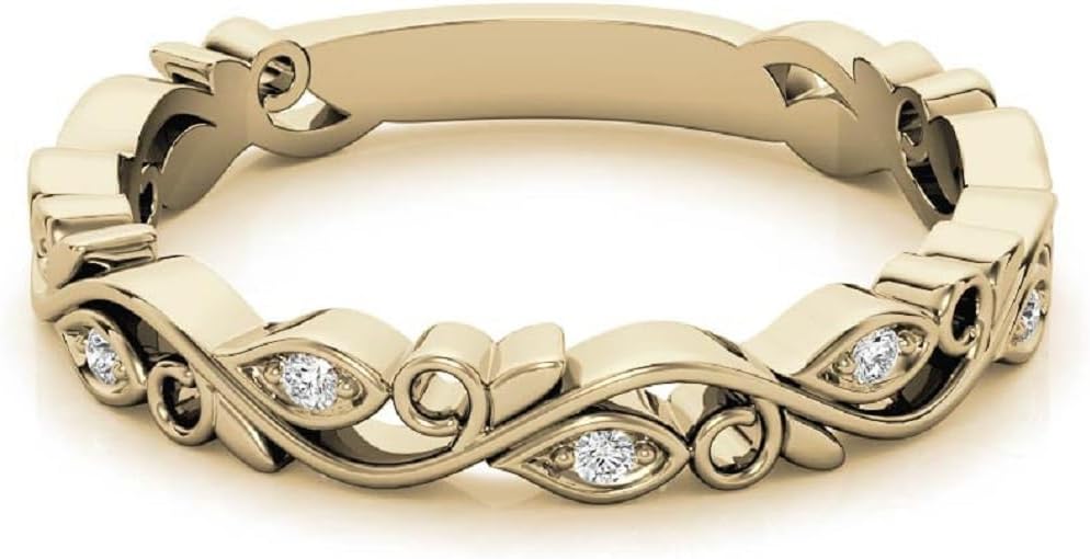 Wedding Band 18K Solid Yellow Gold, Moissanite Diamond Solitaire Propose Ring, Round Cut 0.25 CT Full Eternity Band, Engagement Ring Bridal for Her, Handmade Band, Ring for Women