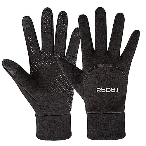 VAXIUJA Fahrradhandschuhe, Winter-Handschuhe, warm, Touchscreen, Laufen, Arbeit, Outdoor, Anti-Rutsch, Winddicht, Schwarz, Fitness, Camping, Wandern, Reiten, Bergsteigen, X-Large