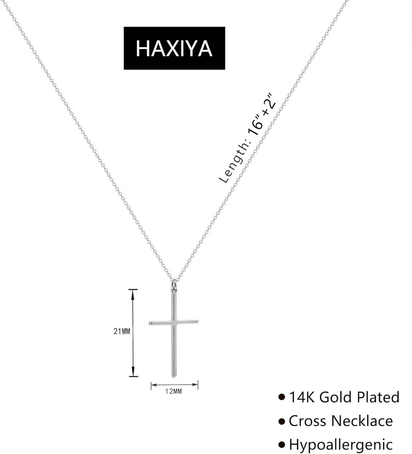HAXIYA Cross Necklace for Women 14K Gold Plated/Sterling Silver Cross Necklace Dainty Tiny Layered Choker Cross Pendant Necklaces Faith Jewelry First Communion Gifts for Her ﻿ - Image 6