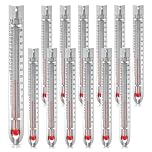 Agwuoetr 12-Pack V Shaped Dual Scale Science Thermometers, Mercury-Free for Schools, Labs, and Home Experiments