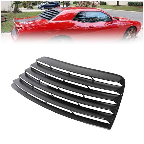 HECASA Rear Window Scoop Louver Sun Shade Cover Compatible with 2008-2023 Dodge Challenger - Black, ABS Material by HECASA - Used condition - US$71.50