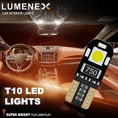 W5W T10 LED Bulb CANBUS Error Free 501 194 168 Wedge 12V Replacement Bulbs for Car Interior Lights Dome Map Side Door Courtesy Trunk License Plate Light 6000K White 8Pcs