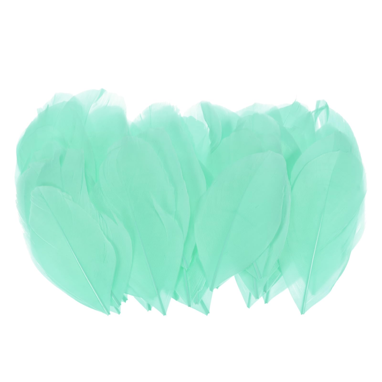 M METERXITY 100-Pack Goose Feathers, 1.6-3 Inch / 4-8cm Bulk Natural Goose Feathers for Crafting/Wedding/Dream Catcher/DIY Crafts Decorations[Light Blue-Green]