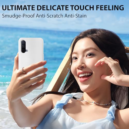 Image of LIRAMARK Liquid Silicone Soft Back Cover Case for OnePlus Nord CE (White)