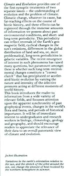 Hardcover Climate and evolution Book