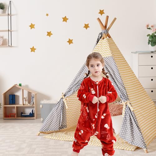 Image of MICHLEY Flannel Sleeping Sack,Baby Sleeping Bag Wearable Blankets 9M-6Y | Toddler Clothes,Unisex Pajamas, Long Sleeve,Zipper, For Autumn Winter,Suitable Girls And Boys,Warm & Breathable