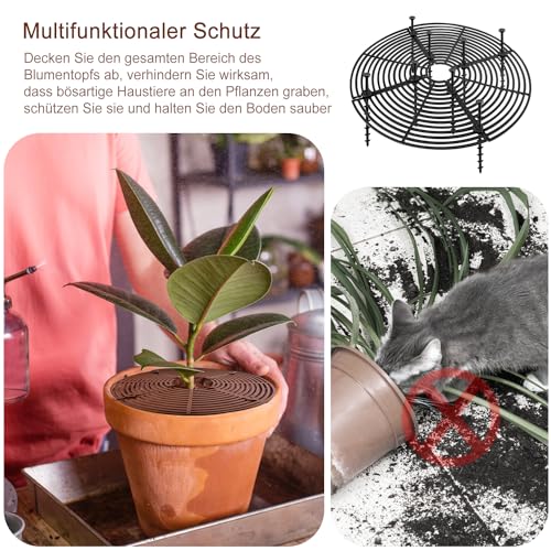 Blumentopfgitter Blumentopf Abdeckung 30cm 4stk Pflanzenschutz Katze Umweltfreundlichem Pflanzenschutzgitter Ungiftigem für Kinder und Haustiere Schutz von Pflanzen zu Hause vor dem Umkippen