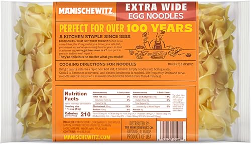 Manischewitz Traditional Extra Wide Egg Noodles 12oz (3 Pack), Homestyle Taste & Texture, Premium Enriched, Low Sodium, No Preservatives