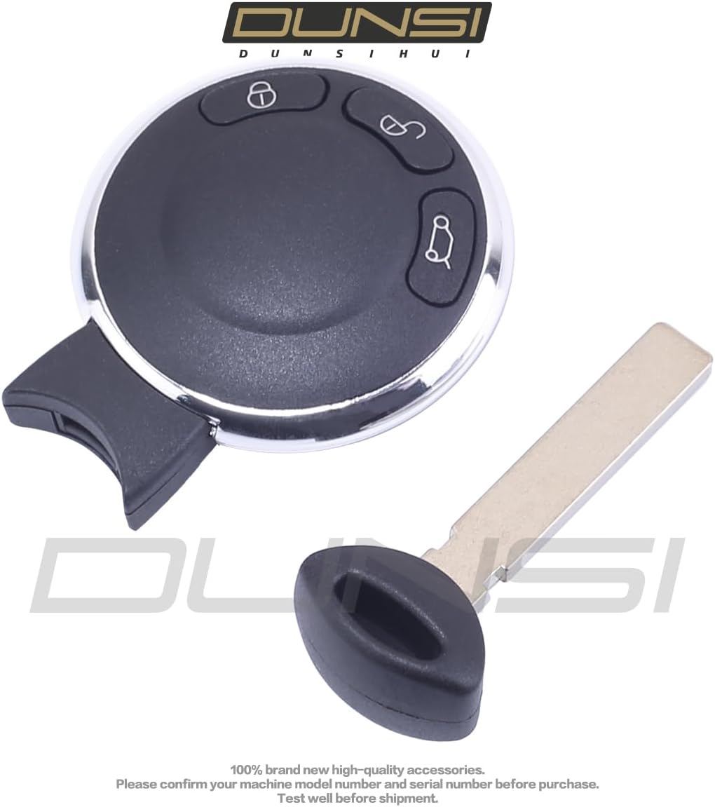 DUNSIHUI Kr55wk49333 Car Key Fob Keyless Control Entry Remote 3 Button Vehicles Replacement Compatible with 2006-2014 Mi ni Cooper Kr55wk49333 315MHz