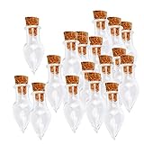Material: Glas Bonarty 60Pcs Teardrop Form Glaskorken Flaschen Phiolen, Die Anhänger Der Flaschen DIY Wünschen