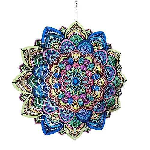 Cadeau précieux mobile à vent mandala 3D 12 pouces déco extérieure originale