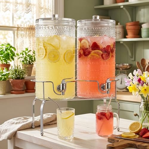 Distributeur de boisson en verre limonade punch jus eau 3,8L
