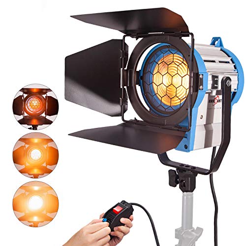 Fresnel Tungsten Spotlight Halogen Video Continuous Lighting Social Media Video Spot Light Professional Lens Studio Lighting 650W, Fill Light for Studio YouTube Food Photography Microfilm Shooting