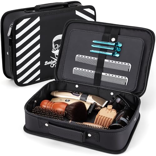 Noverlife Friseurtasche, modische Totenkopf-Muster-Friseurtasche, professionelles Haarschneide-Pflegeset, Aufbewahrungs-Organizer, Friseur-Werkzeugtasche für Scheren, Friseurbedarf