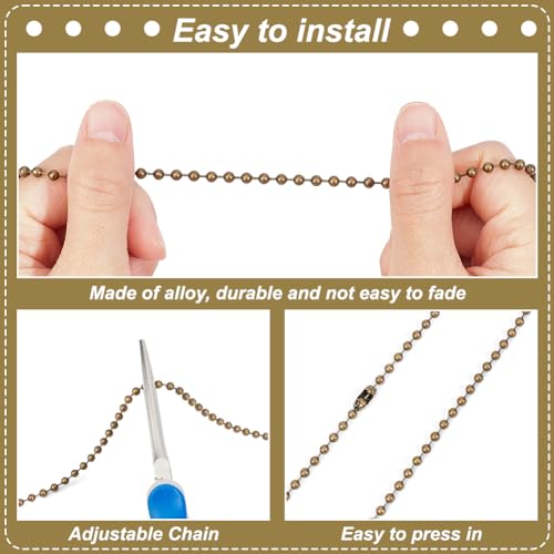Image of BENECREAT 6 Styles Ocean Theam Ceiling Fan Pull 14 Inch Long Chain Extension Turtles Seahorses Mermaids Pull Chain Extension Ball Chain Connector for Bathroom Toilet Light