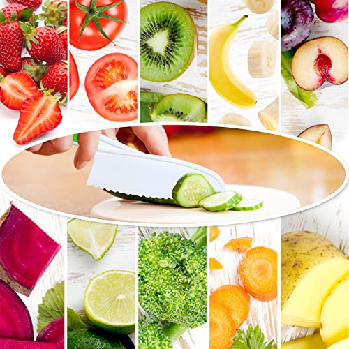 4 Pcs Kids Knife Set, Kids Safe Cooking Knives, Nylon Kids Kitchen Knife With Crinkle Cutter, Serrated Edges Plastic Toddler Knife Kids Knives For Real Cooking & Cutting Fruit, Bread, Lettuce #TOP3