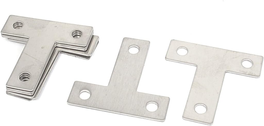 Sourcingmap 40mmx40mmx12mm T Shaped Flat Plate Corner Brace Angle Brackets 8 Pcs, Silver