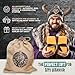 Norse Tradesman Engraved Viking Horn Cups Set of 4 – Authentic Ox Horn Drinkware with Odin's Ravens, Thor's Hammer, Longship & Battle Axe Designs – Handcrafted Norse Pyrography